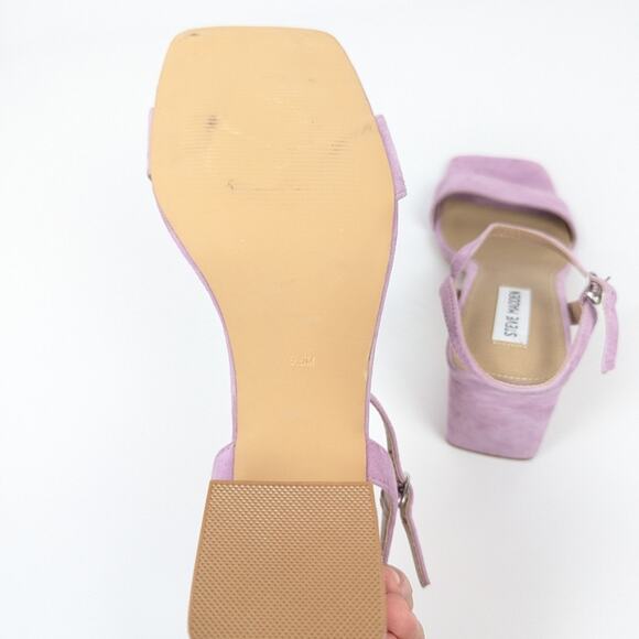 Steve Madden A Buzz Lilac Suede Block Heel Sandals Size 9.5 - Picture 7 of 10